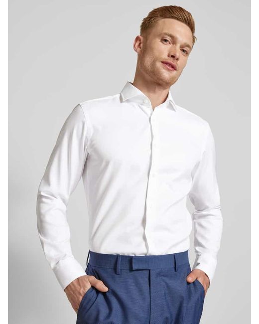 Boss Slim Fit Business-Hemd mit Haifischkragen Modell 'Hank' in White für Herren