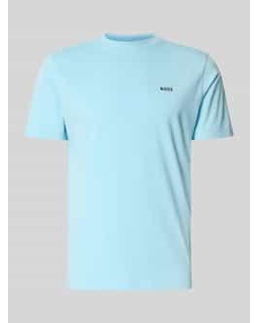 Boss T-shirt Met Labelprint in het Blue voor heren