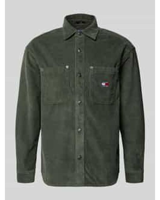 Tommy Hilfiger Relaxed Fit Ribcordoverhemd Van Puur Katoen in het Green voor heren