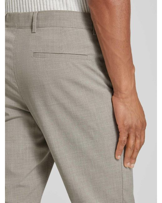 SELECTED Fijn Gestructureerde Slim Fit Pantalon in het Gray voor heren