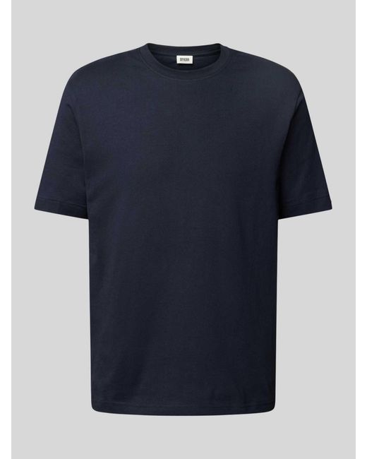 Drykorn T-shirt Met Geribde Ronde Hals in het Blue voor heren