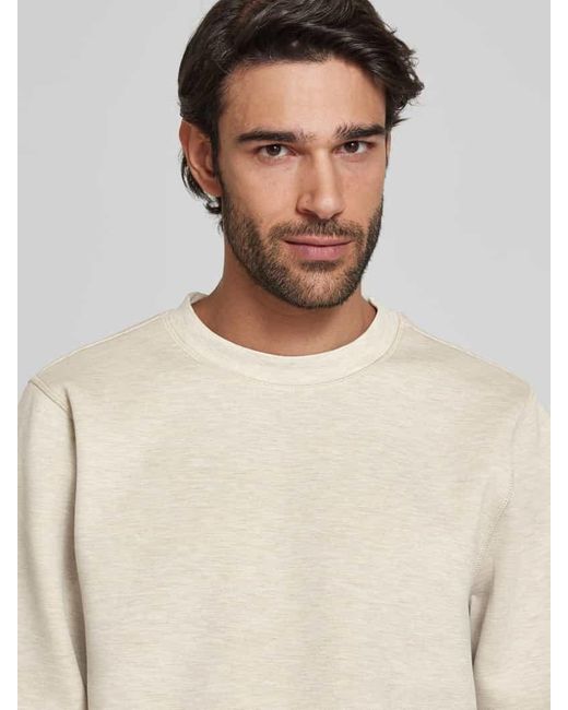Casual Friday Sweatshirt Mit Gerippten Abschlüssen Modell 'Sebastian' in Natural für Herren