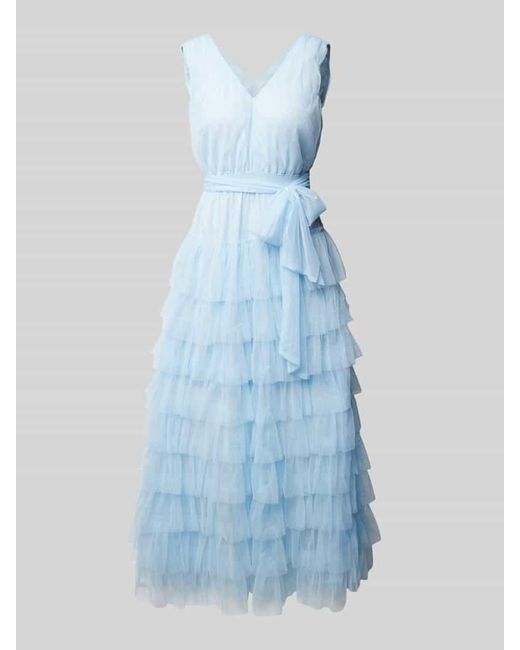 A-View Blue Maxikleid Mit Volants Modell 'Miranda'