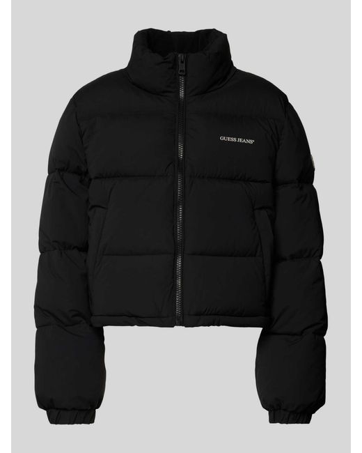 Guess Kort Gewatteerd Jack Met Labelprint in het Black