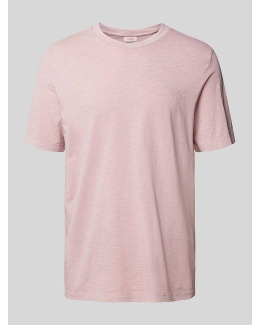 S.oliver T-Shirt mit Label-Print in Pink für Herren