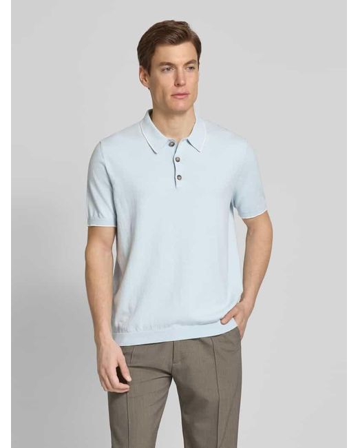 Fynch-Hatton Poloshirt mit kurzer Knopfleiste in Blue für Herren