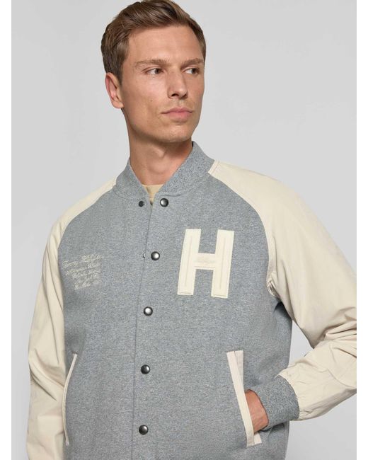 Tommy Hilfiger Relaxed Fit Bomberjack Van Katoenmix in het Gray voor heren