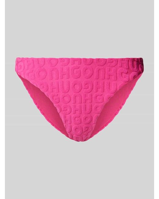 HUGO Pink Bikini-Hose Mit Strukturmuster Modell 'Towel Classic'