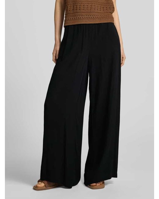Vero Moda Black Weite Hose Aus Reiner Viskose Modell 'Menny'