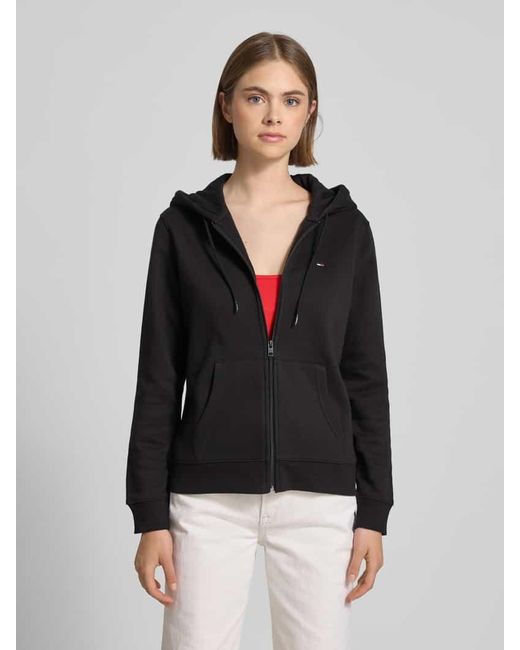 Tommy Hilfiger Black Regular Fit Sweatjacke aus Baumwoll-Mix