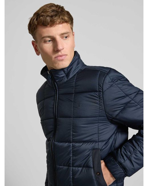 G-Star Gewatteerd Jack Met Opstaande Kraag, Model 'Meefic' in het Blue voor heren