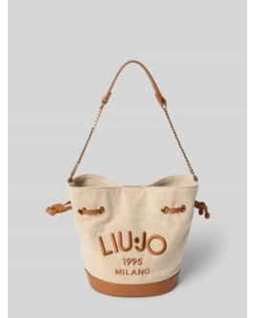 Liu Jo Bucket Bag Met Labelstitching in het Natural
