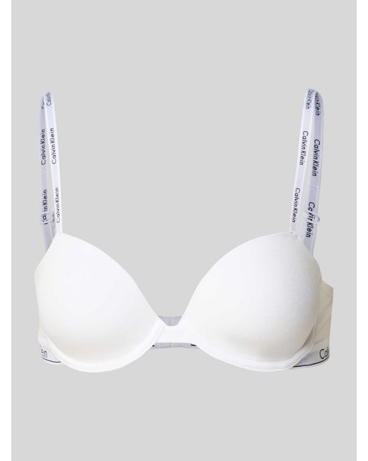 Calvin Klein Beha Met Spaghettibandjes Met Label, Model 'Demi' in het White