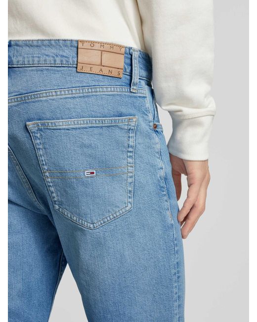 Tommy Hilfiger Regular Straight Fit Jeans Met Labelstitching in het Blue voor heren