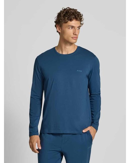 Boss Regular Fit Langarmshirt aus Baumwoll-Mix Modell 'MIX&MATCH' in Blue für Herren