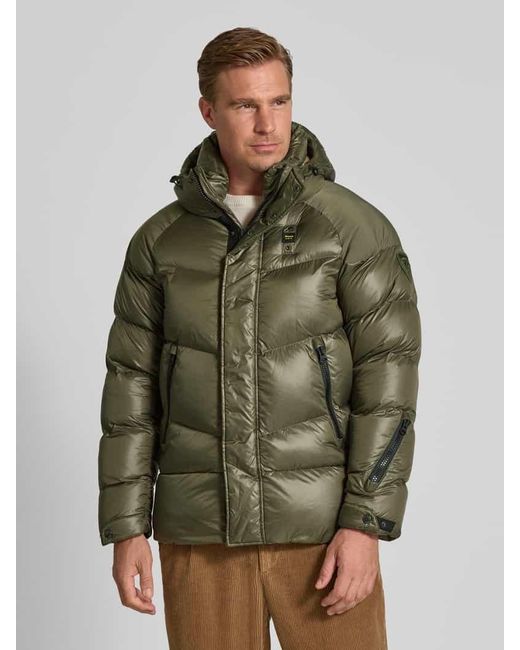 Blauer Usa Steppjacke mit Label-Patch Modell 'CROWN' in Green für Herren