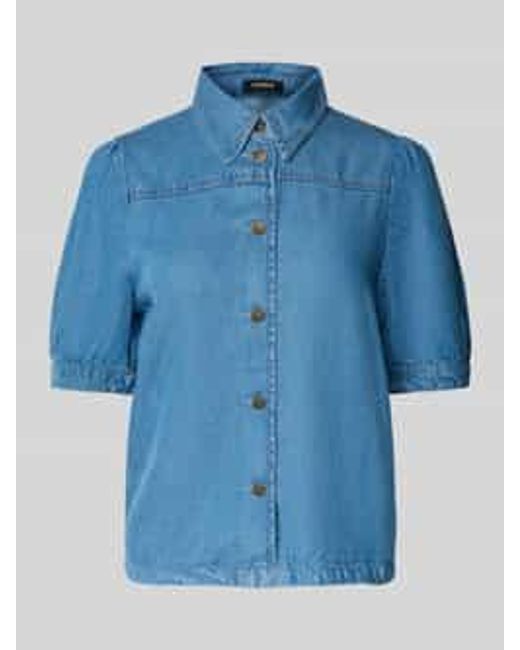 MORE&MORE Regular Fit Jeansblouse Met 1/2-mouwen in het Blue