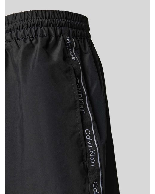 Calvin Klein Zwembroek Met Labelprint in het Black voor heren