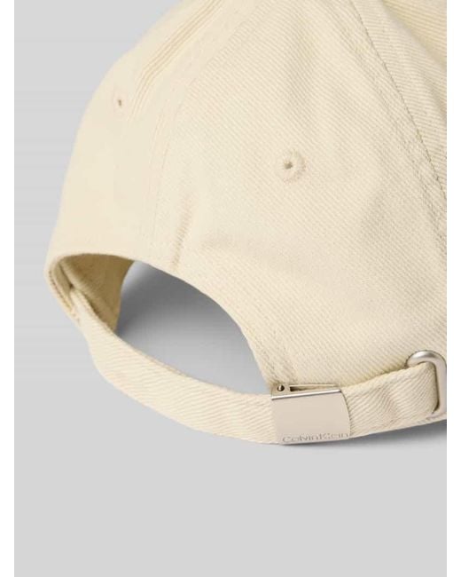Calvin Klein Natural Basecap mit Label-Stitching