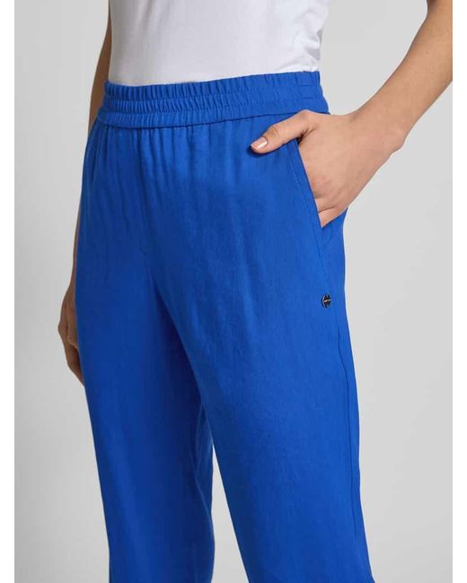 Marc Cain Blue Hose aus Leinen-Mix mit Eingrifftaschen