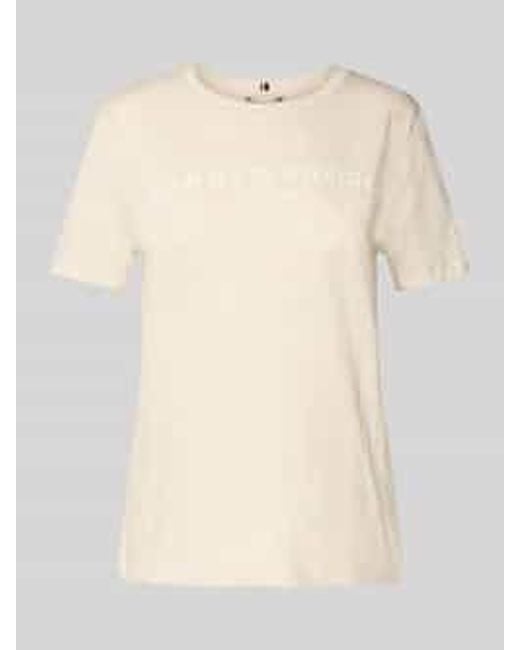 Tommy Hilfiger Regular Fit T-Shirt Van Puur Katoen in het Natural