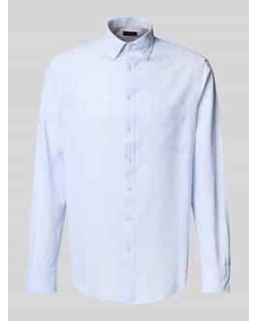 Christian Berg Men Regular Fit Vrijetijdsoverhemd Met Button-downkraag in het Blue voor heren