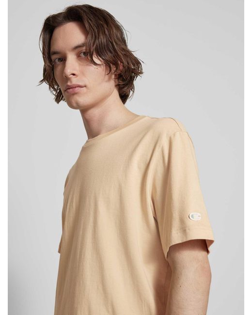Champion T-shirt Met Labelstitching in het Natural voor heren