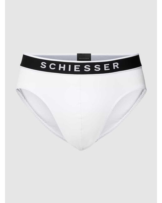 Schiesser Slip Mit Logo-Bund Im 3Er-Pack in White für Herren