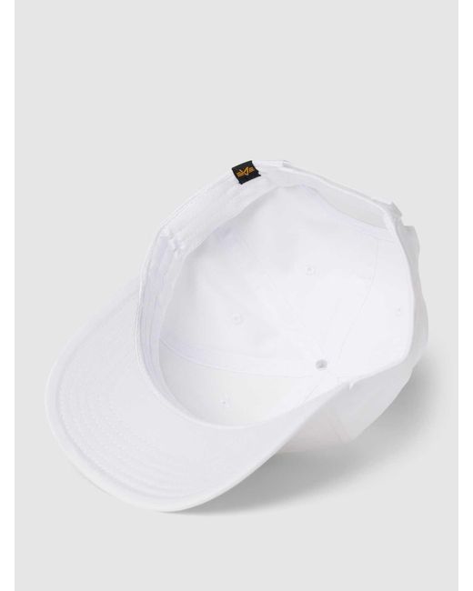 Alpha Industries Basecap mit Label-Badge Modell 'VLC' in White für Herren