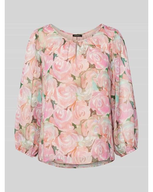 MORE&MORE Pink Bluse mit floralem Print