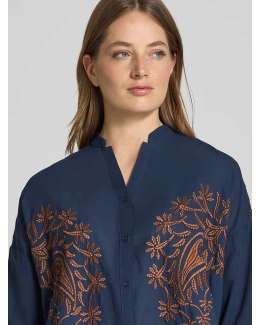 MORE&MORE Blue Regular Fit Bluse mit 3/4-Arm