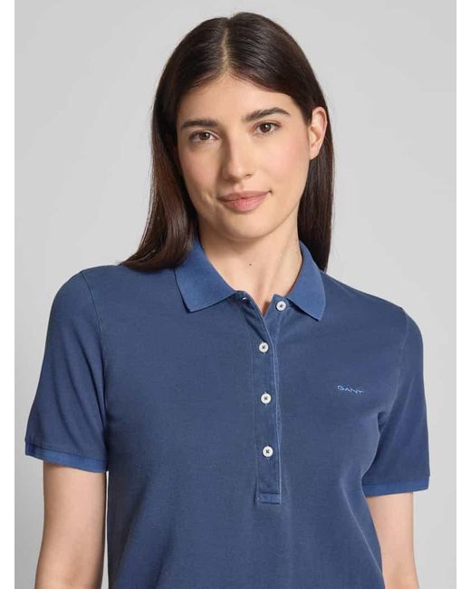 Gant Blue Poloshirt mit kurzer Knopfleiste