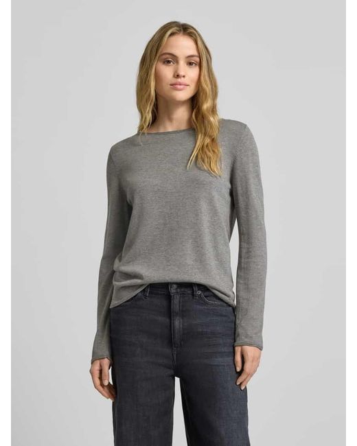 S.oliver Gray Regular Fit Strickpullover aus Baumwoll-Viskose-Mix