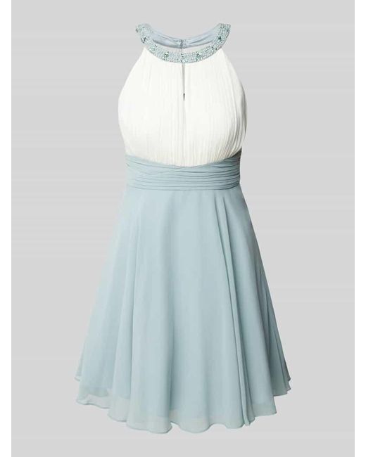 Jake*s Blue Cocktailkleid mit Ziersteinbesatz