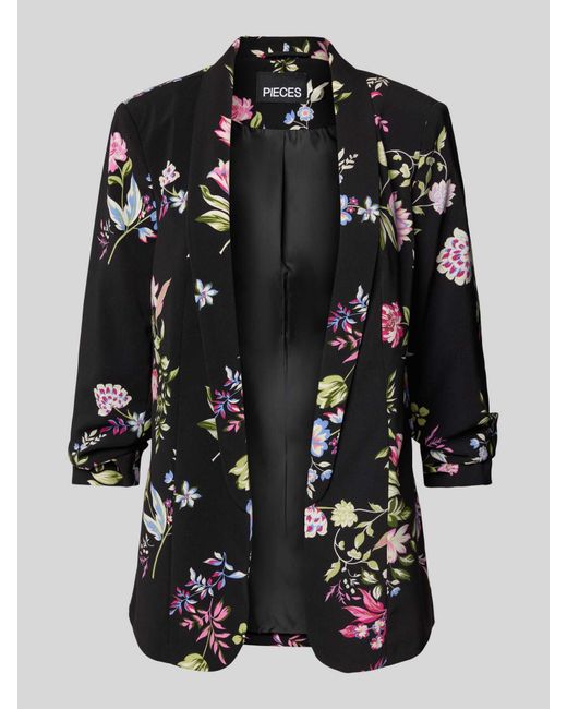 Pieces Regular Fit Blazer Met 3/4-mouwen in het Black