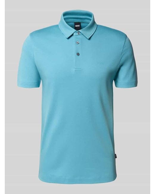 Boss Slim Fit Poloshirt aus reiner Baumwolle in Blue für Herren