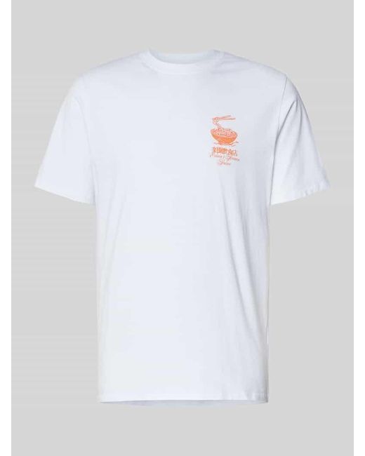 Edwin T-Shirt mit Label-Print Modell 'RAMEN PALACE' in White für Herren