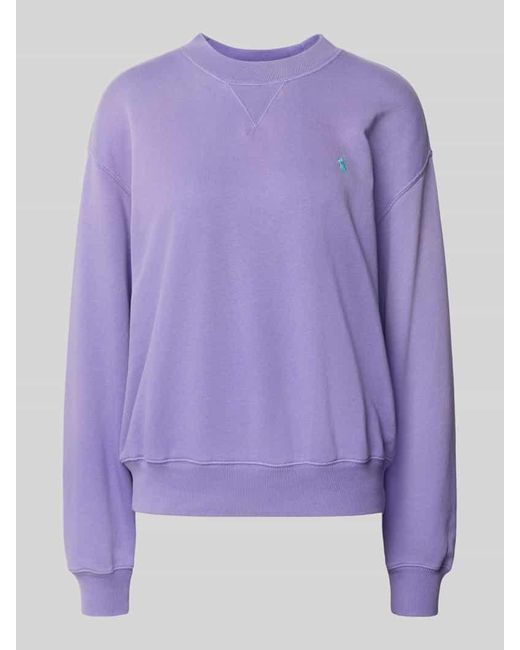 Polo Ralph Lauren Purple Oversized Sweatshirt mit Label-Stitching