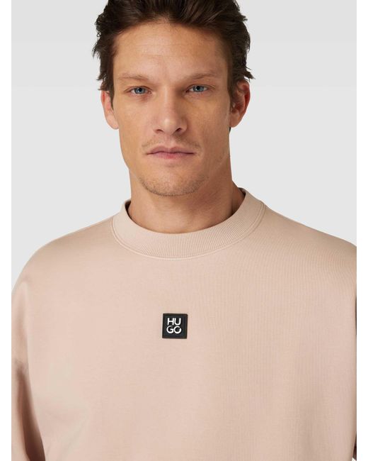 HUGO Sweatshirt Met Labelpatch in het Natural voor heren