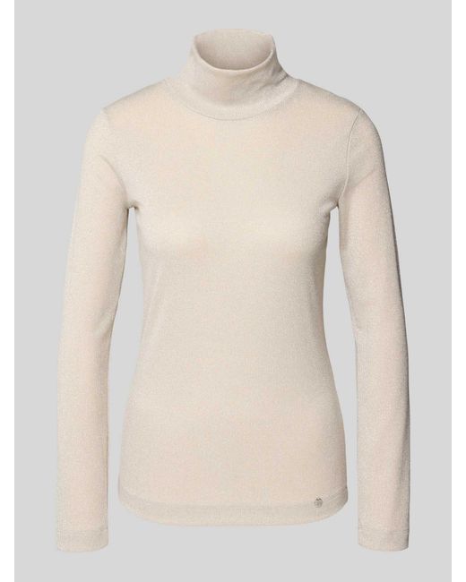 Marc Cain Shirt Met Lange Mouwen En Opstaande Kraag in het Natural