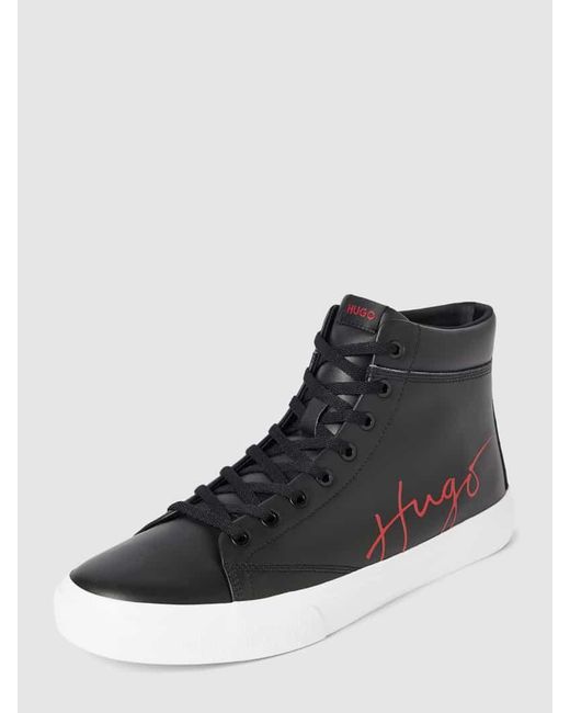 HUGO High Top Sneaker mit Kontrastbesatz Modell 'Dyer' in black für Herren