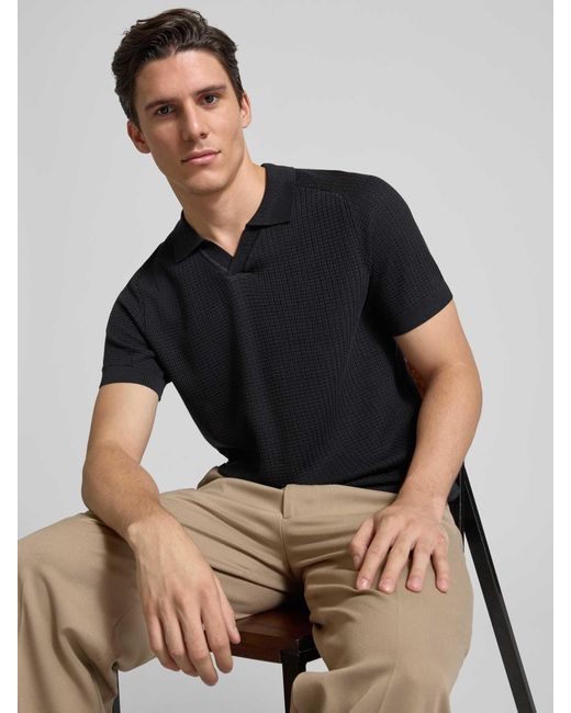Joop! Regular Fit Poloshirt Met V-Hals in het Black voor heren