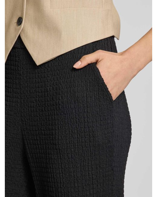 Jake*s Flared Stoffen Broek Met Structuurmotief in het Black