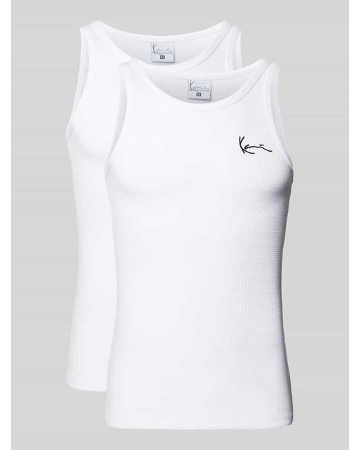 Karlkani Tanktop mit Label-Stitching in White für Herren