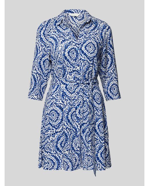 Apricot Overhemdjurk Van Viscose Met Strikceintuur in het Blue