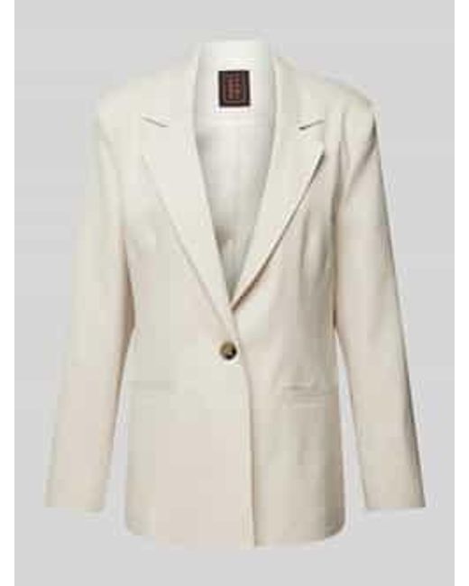 Stefanel Blazer Met Paspelzakken, Model 'Monopetto' in het Natural
