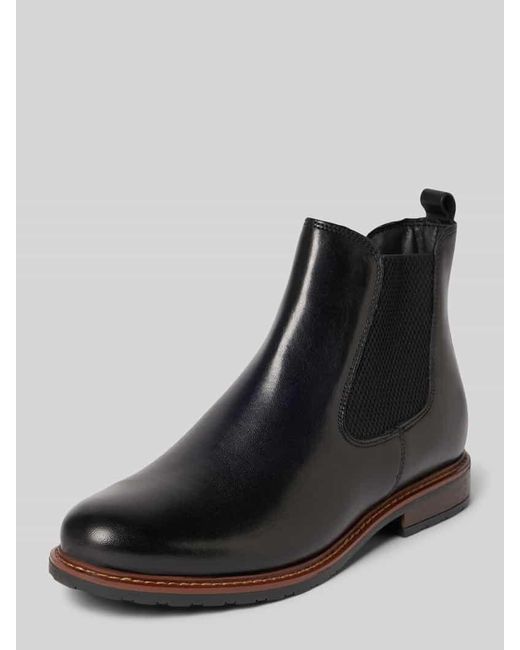 Tamaris Black Chelsea Boots aus echtem Leder