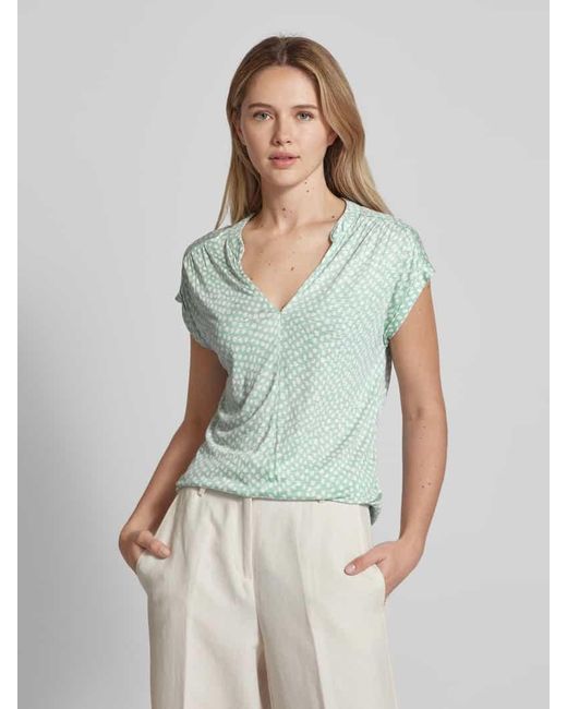 Opus Green T-Shirt aus Viskose mit Allover-Muster Modell 'Sandu'