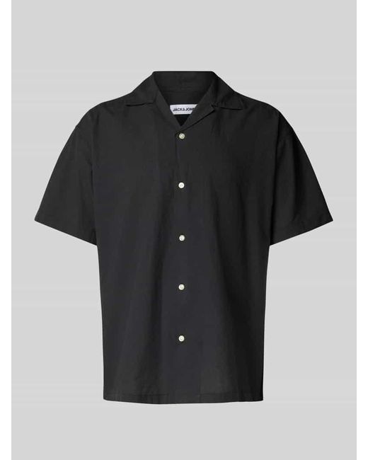 Jack & Jones Regular Fit Freizeithemd mit Resortkragen Modell 'BREEZE' in Black für Herren