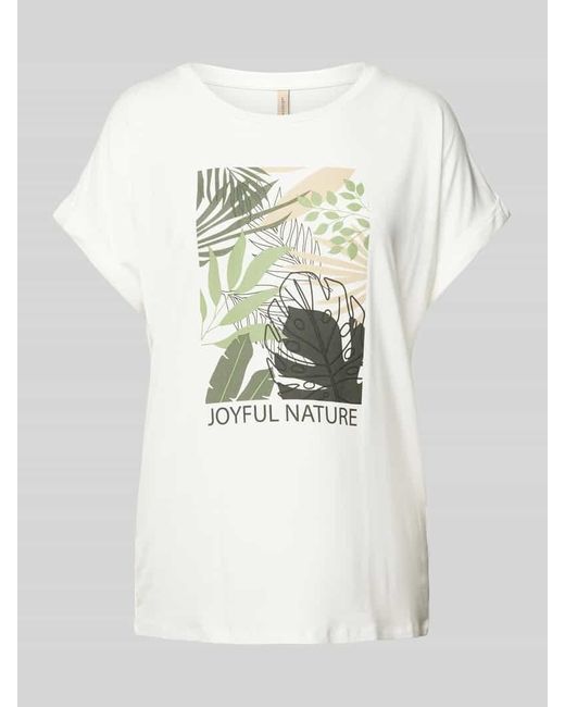 Soya Concept White T-Shirt mit floralem Print Modell 'MARICA'